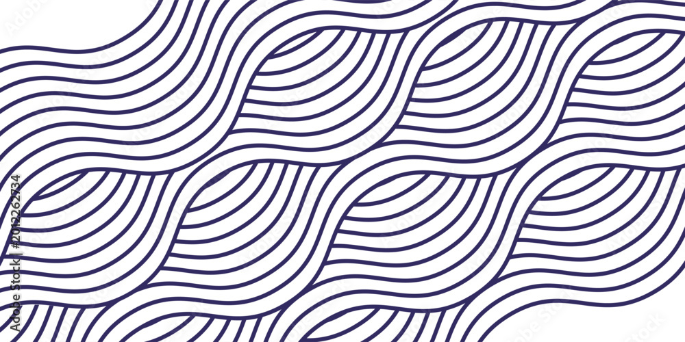 Fototapeta premium Waves ocean blue and white theme background. Modern noodleconcept, simple wallpaper abstract design