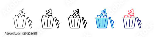 Foto Food Waste Icon In 5 Different Styles Set Collection.