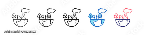 Photos Environmental Impact Icon In 5 Different Styles Set Collection
