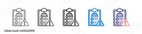 Photos Safety Report Icon In 5 Different Styles Set Collection.