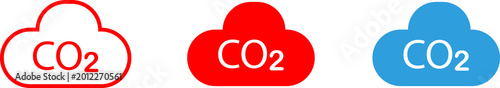 Cloud and co2 icon for environment, emissions, air pollution.