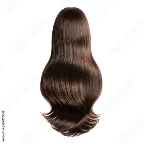 elegant brunette hair bun with loose strands isolated on transparent background