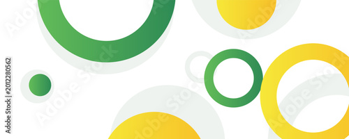 Green and yellow circle banner background. Vector abstract graphic design banner pattern background template.