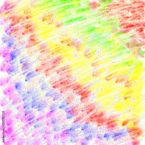 Vibrant digital art background with diagonal rainbow-colored strokes and a grainy chalk or crayon texture on a white surface.