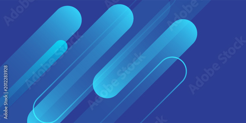 Quadro su tela Abstract blue diagonal shapes and lines with geometric design