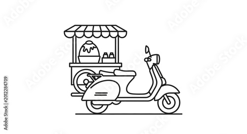Ice Cream Scooter Cart - Mobile Street Food Vendor Icon