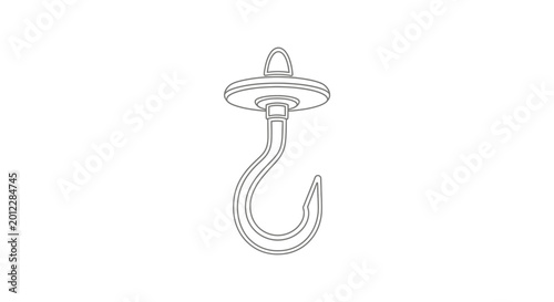Industrial Crane Hook Icon Vector Illustration