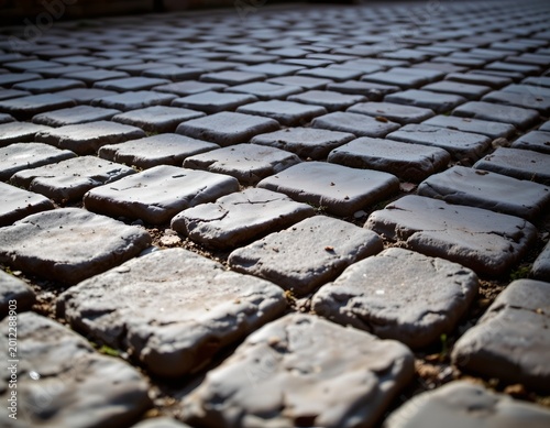 Fototapeta kuchenna Weathered Cobblestone Pavement Dawn