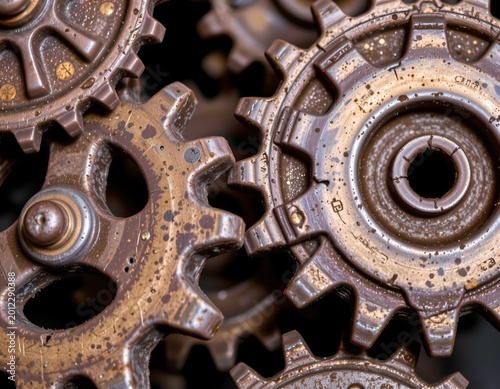 Rustic Gears Warm Lighting with Industrial Texture