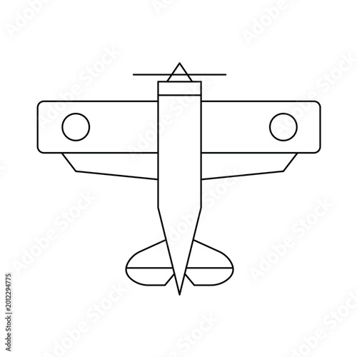 Photos Vintage propeller airplane top view classic light aircraft monoplane flight line icon