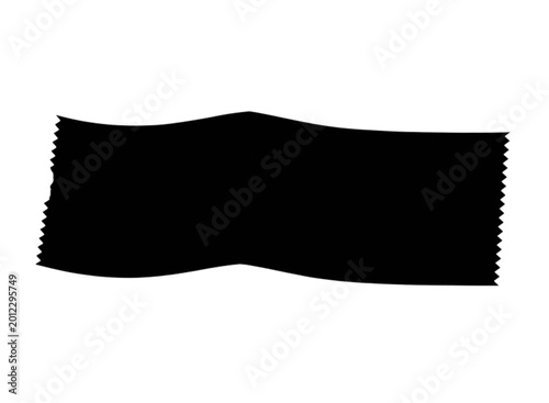 Black adhesive tape strip piece