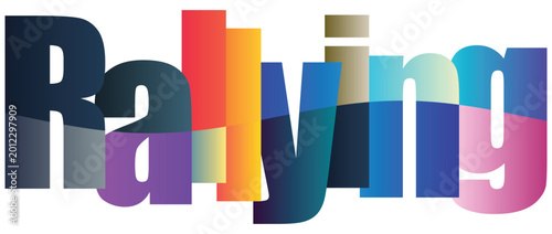 Canvas-taulu Colorful Gradient Text Design Featuring Word Rallying Isolated