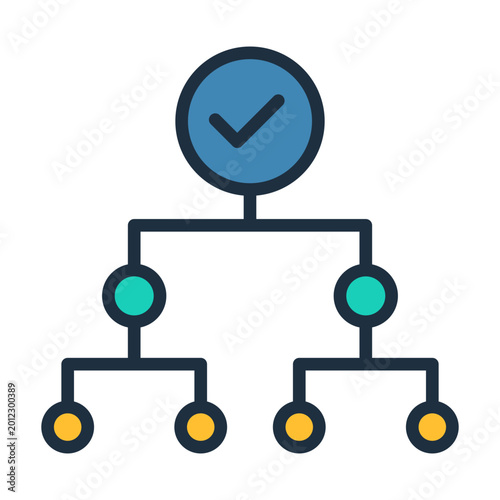 Decision Tree Icon - Lineal Color