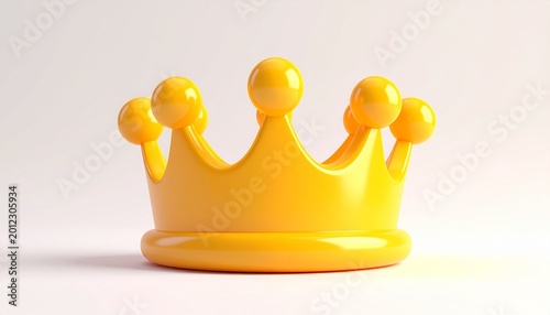 Royal King Crown Symbol 3D Render Isolated Background