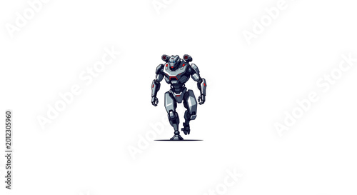 Foto Futuristic humanoid robot walking forward with advanced technology design
