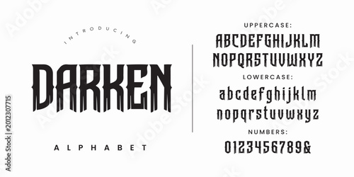 Photos Darken Horror Spooky Gothic Alphabet Font with Dripping Effect for Halloween and
