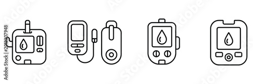 Obraz na płótnie Essential blood glucose meter devices collection for diabetes management and hea