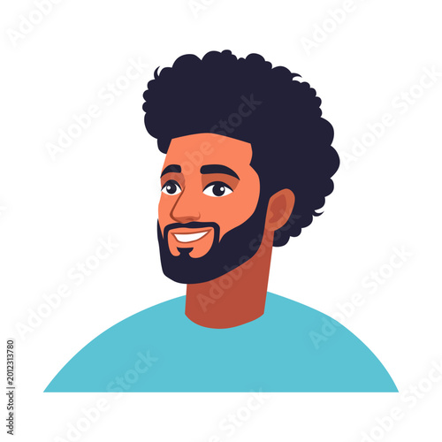 Illustration of a Smiling Man with Beard