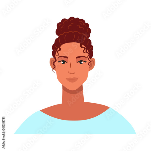 Illustration of Woman With Curly Hair