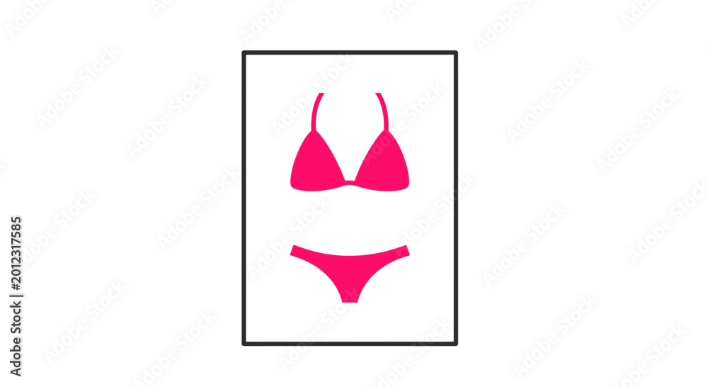 Fototapeta premium Vibrant Pink Bikini Set Icon