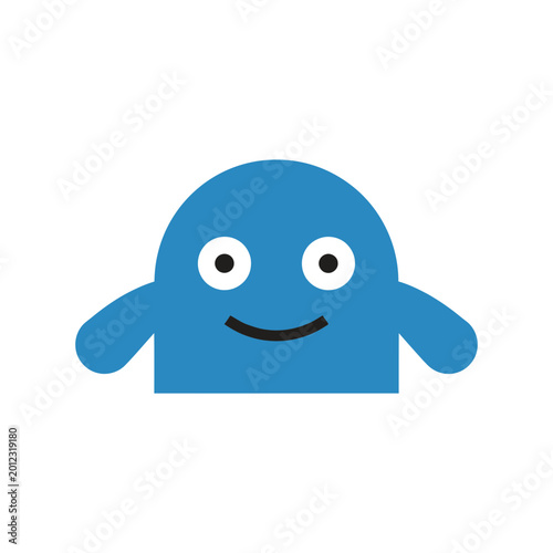 Photography Cute blue monster cartoon character