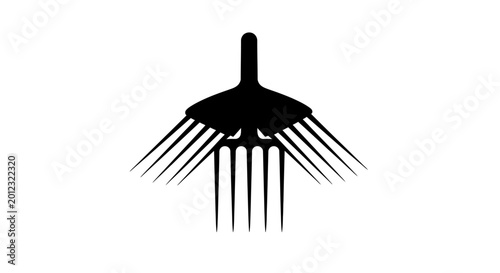 Konstfotografi Lawn Rake Head Silhouette for Garden Maintenance