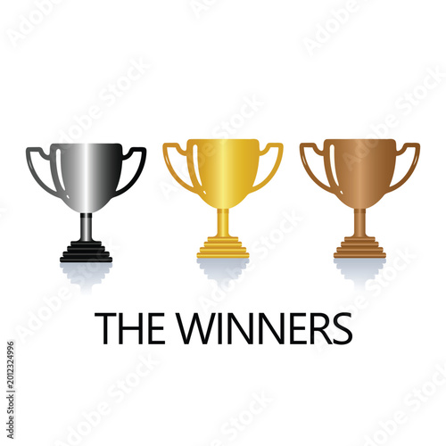 Fotografie Gold, silver, and bronze trophies
