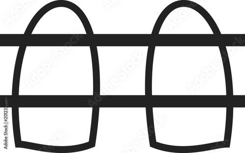 Принти на полотні Minimalist black and white line art of pair of protective athletic sports shin g