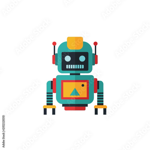Foto Cute retro robot illustration