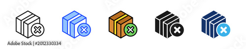 Schilderij op canvas Obsolete Item Icon Collection With Multiple Styles