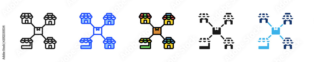 Fototapeta premium Supplier Diversity Icon Collection With Multiple Styles
