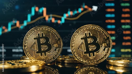 Bitcoin cryptocurrency digital money financial technology investment concept