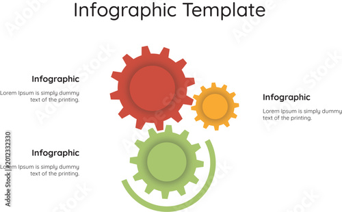 set a gear infographic template