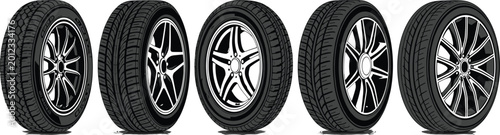 Photos Professional Automotive Performance Tire and Custom Alloy Rim Collection Featuri