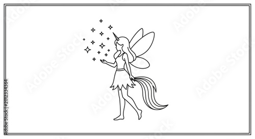 Magical Unicorn Fairy with Sparkles and Wings