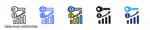Schilderij op canvas Key Roi Icon Collection With Multiple Styles