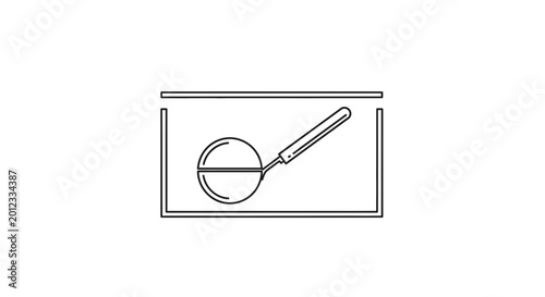 Magnifying Glass Over Petri Dish with Sample, Laboratory Research Icon