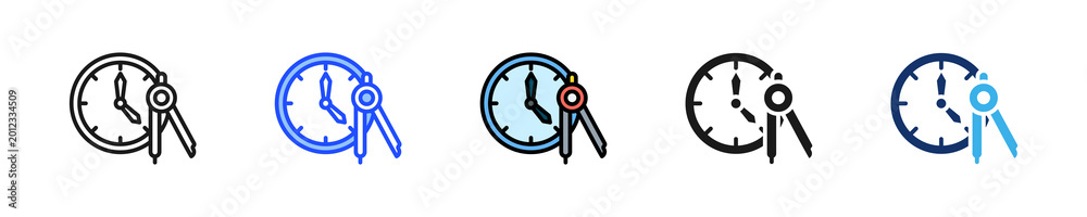 Naklejka premium Calibration Icon Collection With Multiple Styles