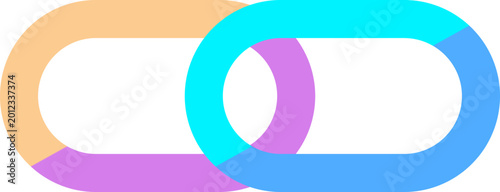 Modern interlocking gradient chain link symbol representing business partnership connection teamwork and secure digital integration illustration