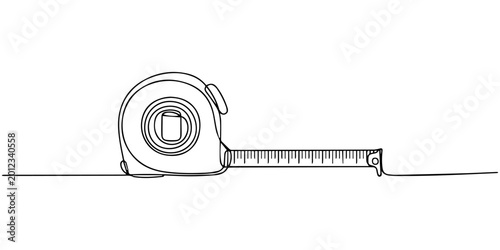 Foto Tape measure in line art drawing style