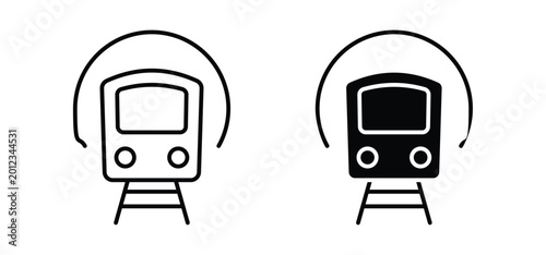 Tableau sur toile Subway icon editable stroke outline vectors. EPS10