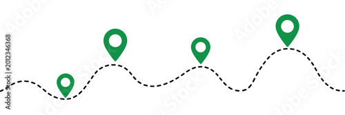 Foto Navigational Journey:  A dotted path guides your destination
