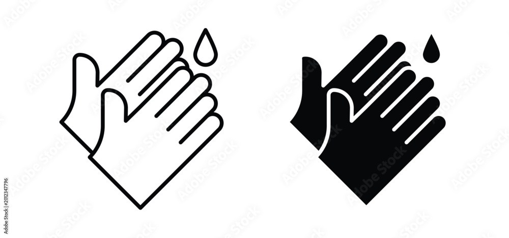 Fototapeta premium Wash hands icon editable stroke outline vectors. EPS10