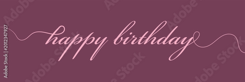 Quadro su tela HAPPY  BIRTHDAY! vector colorful brush calligraphy banner with swashes