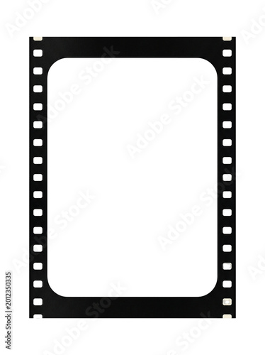 Minimal Vertical Film Frame Border Isolated on Transparent Background, Black 35mm Photo Strip Overlay PNG Template for Portrait Design