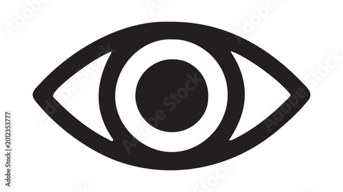 Tableau sur toile Black eye icon on white background Vector, illustration