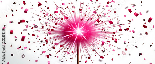 Explosion of pink confetti and sparkles, celebrating vibrant festive abstract background.