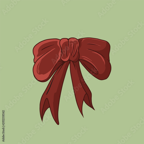 Elegant Decorative Gift Bow Red Ribbon Bow Vector Illustration