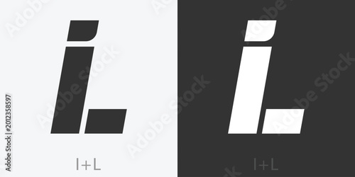Minimalist modern letter I L logo geometric monogram brand identity vector