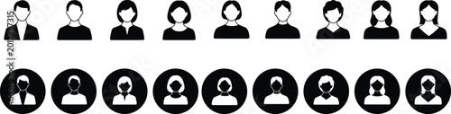 Foto Customer service avatar icons collection isolated on white background featuring